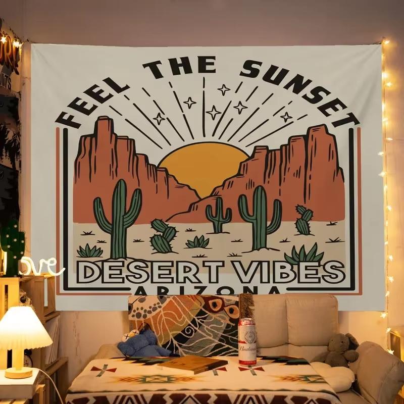 VIKAMA Summer Theme Tapestry Hawaiian Desert Camping Living Room Camper Decoration Room Decoration