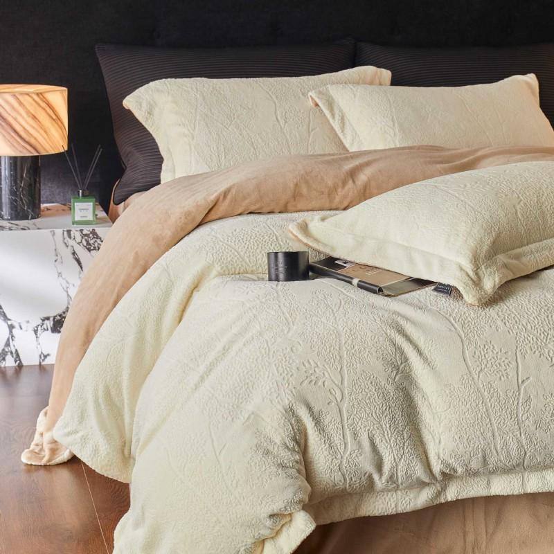 Soft Luxury Winter Plush Bedding Set All-Season Warm Duvet Cover Striped Solid European Chinese Style 1.5m 1.8m 2.0m