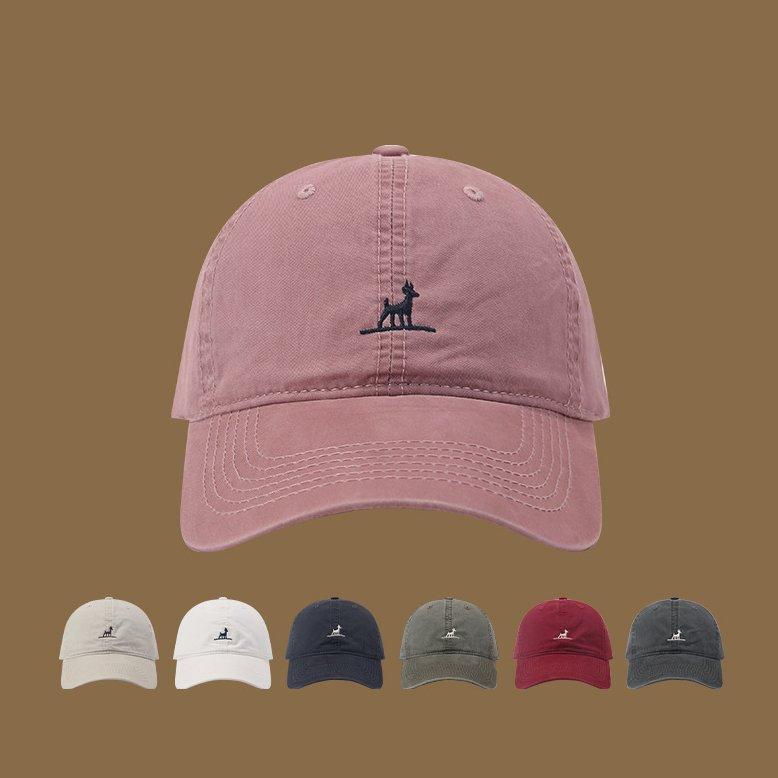 Cartoon Embroidered Logo 6 Panel Curved Brim Cotton Adjustable Daily Wear Sun Protection Baseball Cap