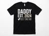 Daddy Est 2024 First Time Dad Shirt New Dad Gift Father's Day T-Shirt Men Cotton Unisex T-Shirt