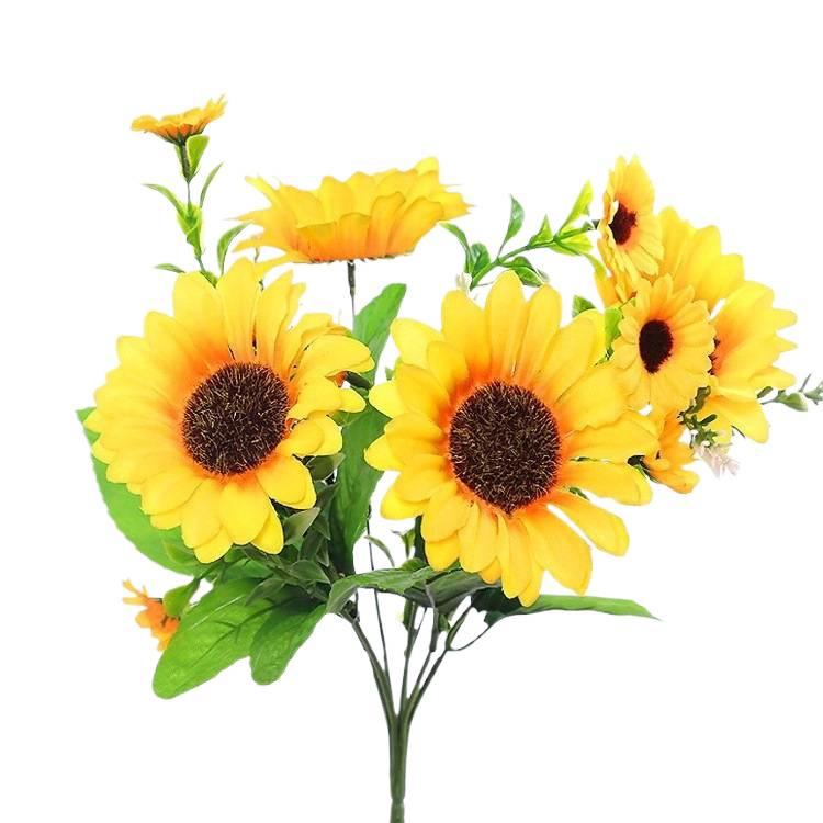 Mini Sunflower Artificial Flower Ornament for Living Room or Dining Table Decoration