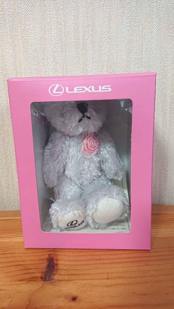 

[USED] LEXUS Lexus Teddy Bear Plush Toy White with Pink Flowers, Rare