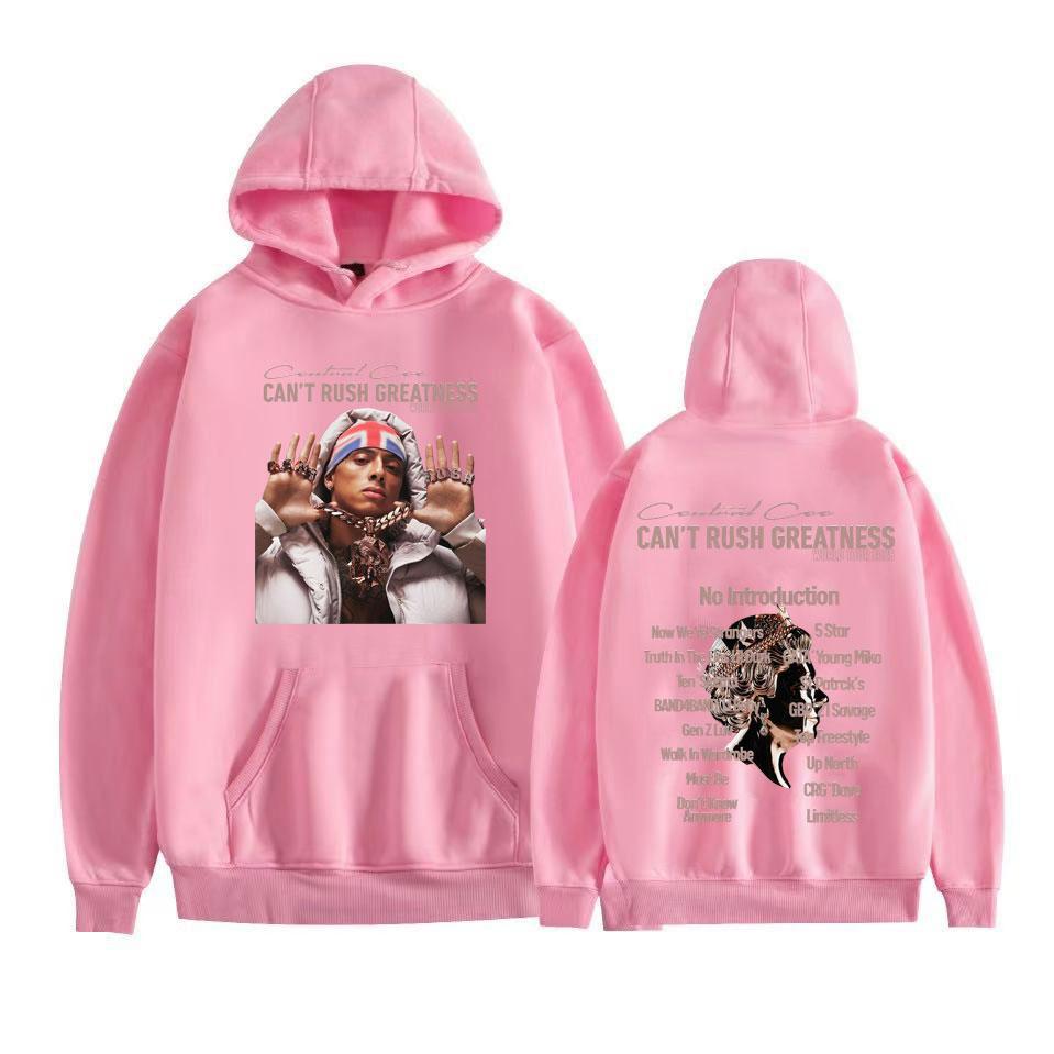 Rapper Central Cee „Can’t Rush Greatness“ Welttournee 2025 Konzert-Sweatshirts Herren Casual Fleece Langarm-Hoodies Streetwear