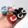3.8*2.3cm 10cm Cotton Doll Shoes Small Plush Toy Accessories Princess Leather Shoes  for 17cm Dolls