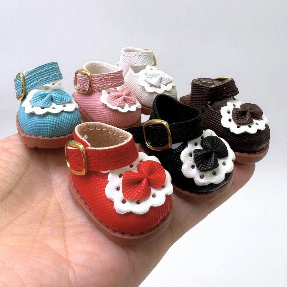 3.8*2.3cm 10cm Cotton Doll Shoes Small Plush Toy Accessories Princess Leather Shoes for 17cm Dolls