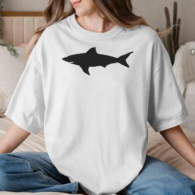Shark Fish TShirt Unisex Unisex Fishing Lover Fun Pure Cotton Tee Shirt Crew Neck Short Sleeve T Shirt Gift Idea Tops
