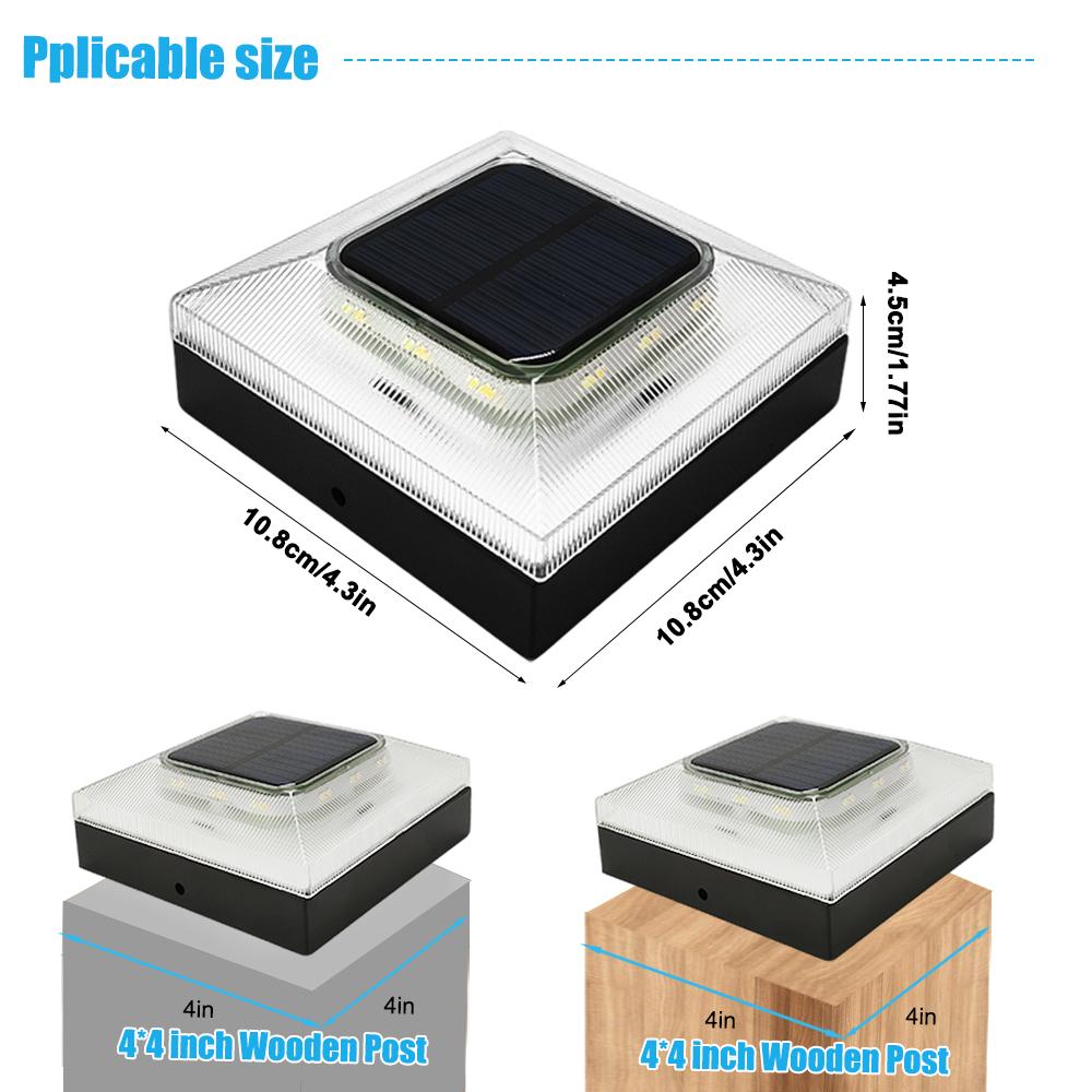 Solar Fench Post Cap Lights 3 Modes Lighting Deck Fence Post Lights Fit 4x4 Wood Vinyl Posts For Patio Porch Decorate
