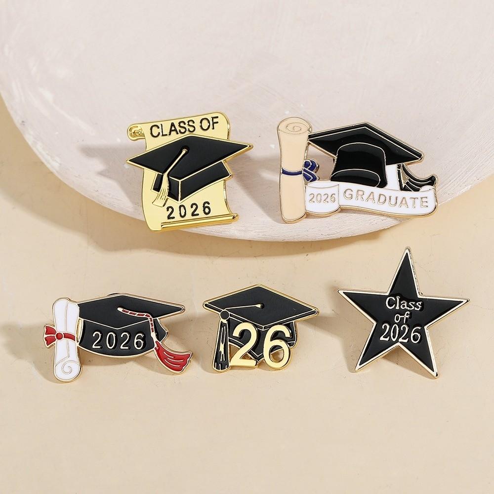 Black Golden Mortarboard Brooches Zinc Zinc Alloy Graduation Gift Doctorial Hat Brooch  Personalized Gift