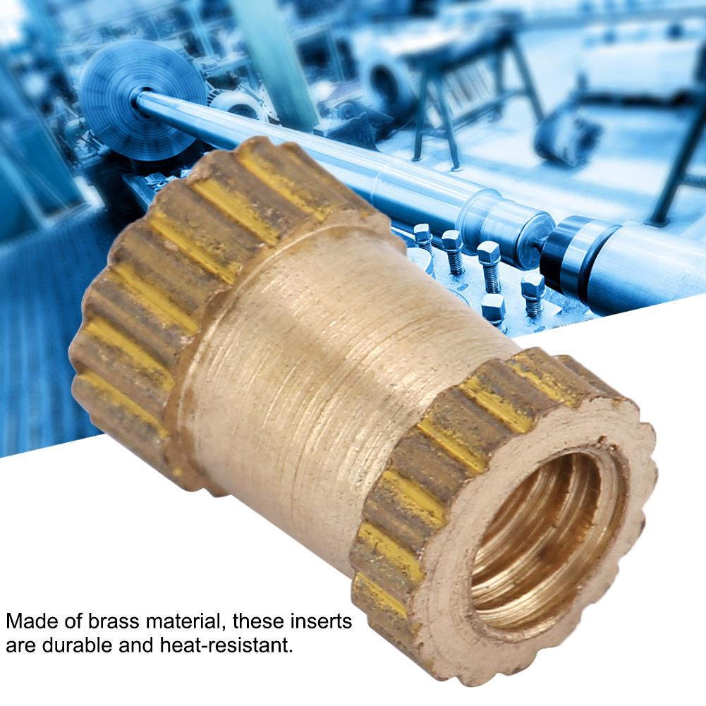 M2.5 Brass Cylinder Knurled Round Molded In Insert Embedded Nuts (M2.5*6*3.5; 50pcs)