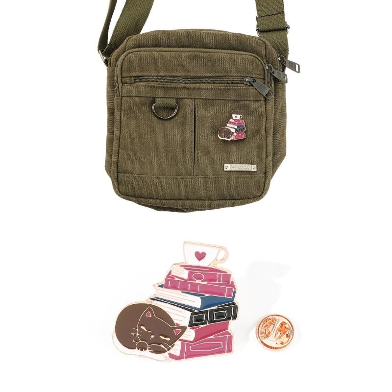 Halloween Cartoon Cat Book Styling Brooch Children Day Gift Cute Alloy Animal Paint Badge Funny Backpack Accessories