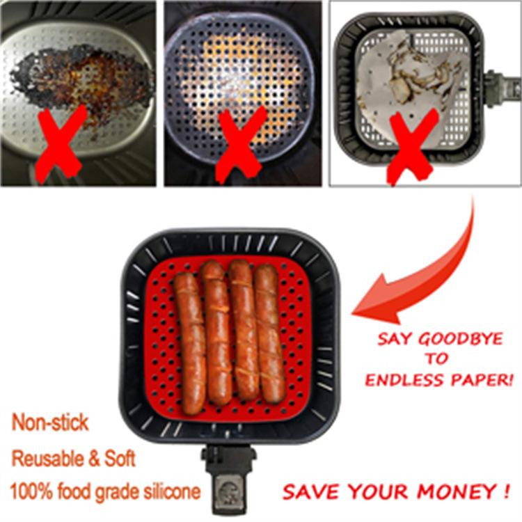Silicone Washable Air Fryer Liner Mat Pad