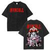 2026 New Invincible Grand Regent Thragg Unisex Washed Shirt Summer Vintage 100cotton Y2k Mens Fashion Oversize Graphic Tshirt