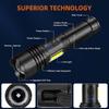 Rechargeable LED Flashlights High Lumens, 900,000 Lumens Super Bright Tactical Flashlight, 7 Modes with Cob Work Light, IPX7 Waterproof, Powerful