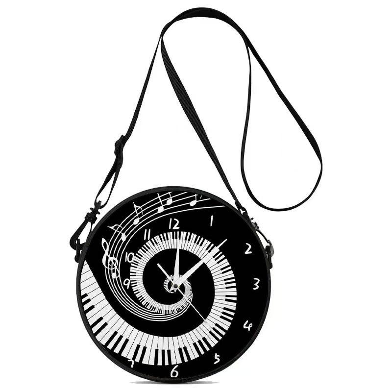Women'S Personalized Vinyl Record Small Round Bag Can Be Carried And Carried Polyester Multi-Functional Cosmetic Bag Storage Bag