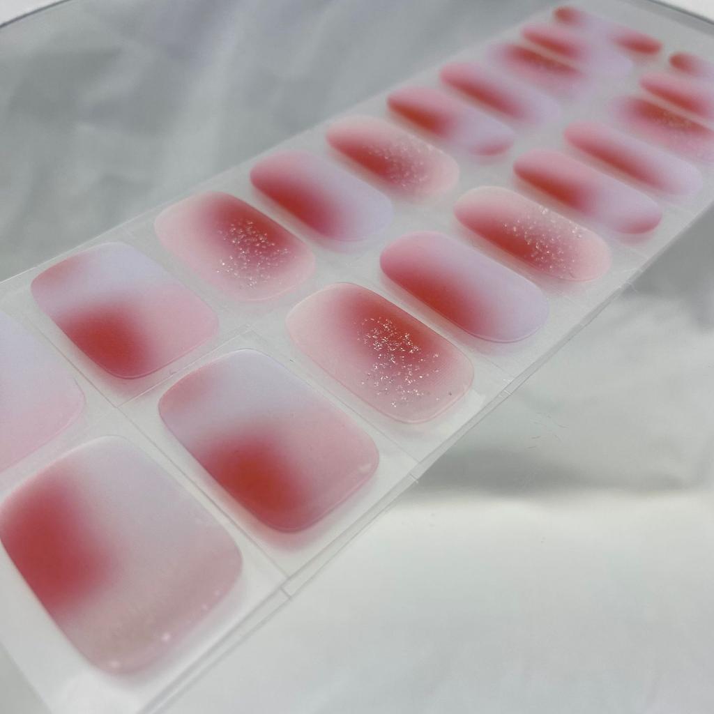 Gel Nail Patch Manicure Black Technology Semi-cured Nail Patch Gel Patch Half Baked Nail Full Patch 20 Fingers