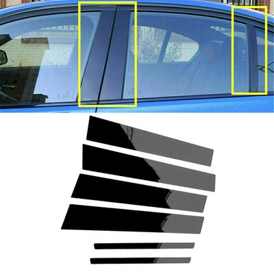 6 st Bilstolpe Dekorationer Klistermärke Svart för Dodge Charger 2011-2023 Bilstylingtillbehör