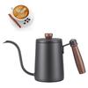 Hand Drip Coffee Kettle Wooden Handle Gooseneck 304 Stainless Steel Pour Over Kettle Black