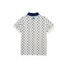 MLB Basic Logo New York Yankees Logo Short Sleeve Retro Sports Print Polo Shirt Women tops Cream 3FPQM5023-50CRS