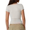 Damen Frühlingstop Kurzarm Quadratischer Ausschnitt Sommerhemden für Damen Figurbetont Basic Damen Sommer T-Shirts Elegante Oberteile für Damen