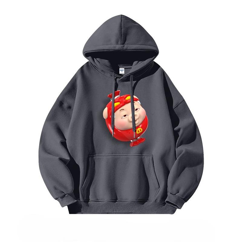 Fun Piggy Hero Hoodie Casual Loose Autumn Winter Top Men's  Women's Fashion Comfortable Cute Hoodie