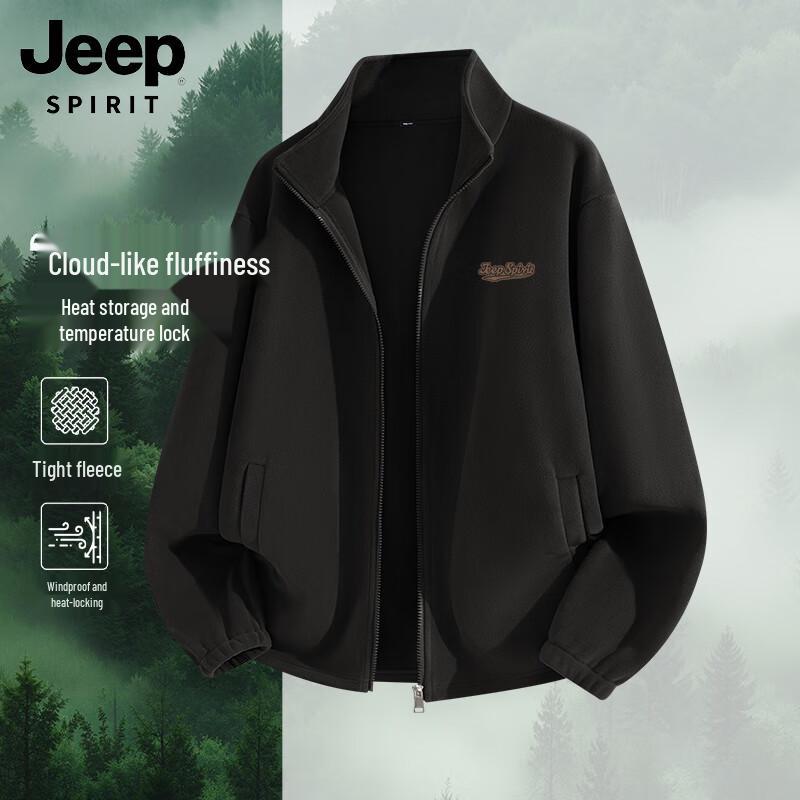 JEEP SPIRIT Men s Fleece-Lined Stand-Collar Winter Jacket 2XL