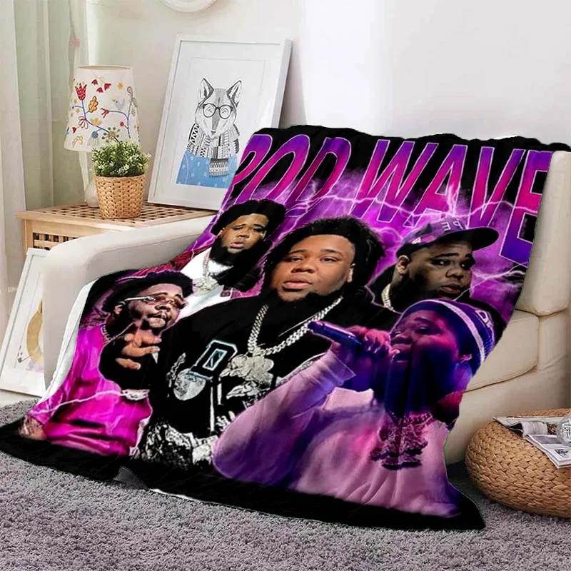 Coperta Rapper Hip Hop Rod Wave Coperta in Flanella Morbida Calda Plaid Decorazione Camera da Letto Coperta per Pisolino Divano Letto Sedia per Ragazzi Ragazze