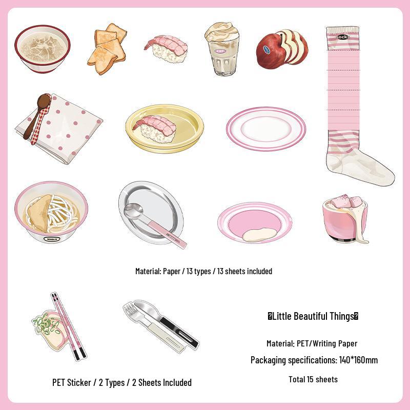 

PaperMore Life Theme DIY Material Pack - 15 Sheets for Creative Decoration