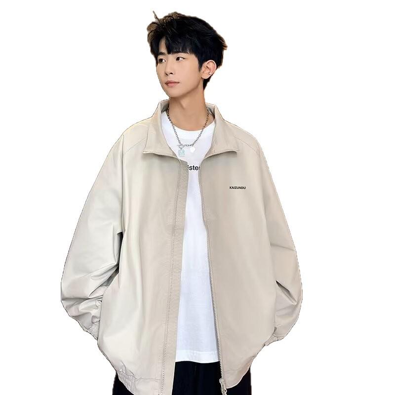 Hong Kong Style Men's Casual Waterproof Jacket - Spring/Autumn Korean Trend, Simple Workwear, Loose Fit