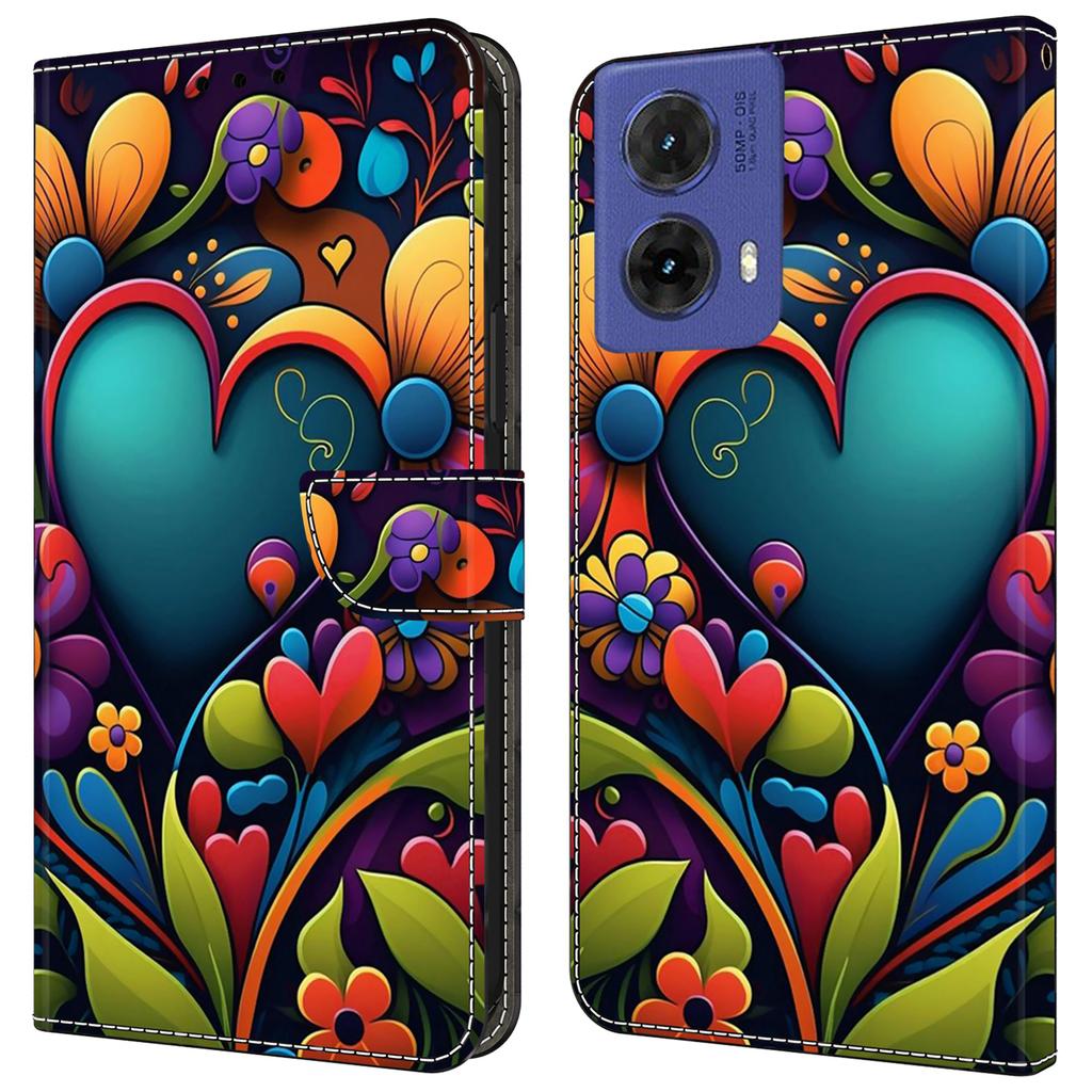 Etui portfelowe ze skóry PU na Motorola Moto G85 5G/S50 Neo 5G z podstawką