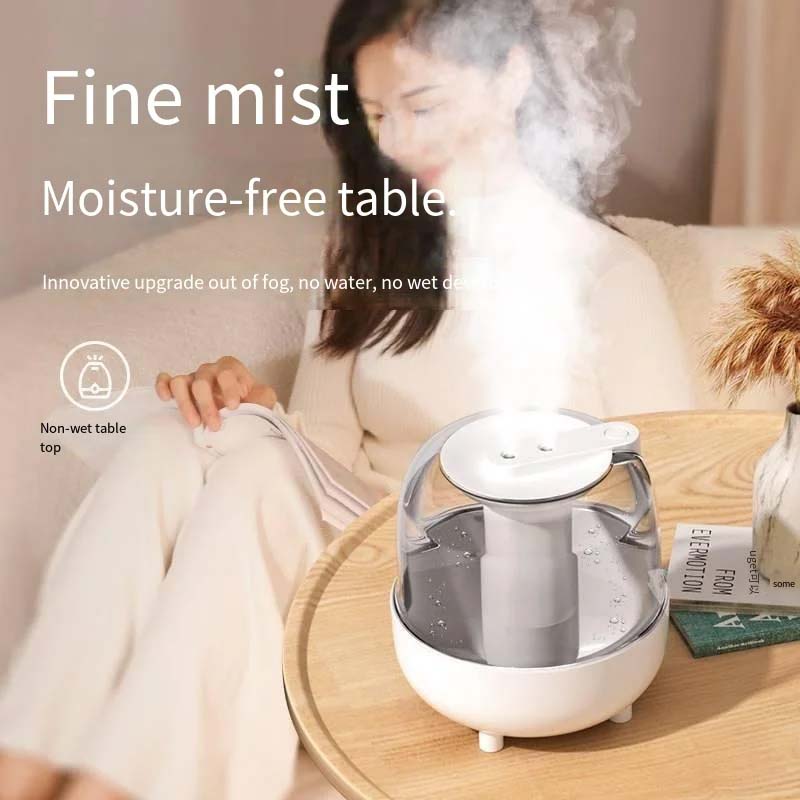 New 4L Double Spray Humidifier Home Mute Transparent Spray Fog With Night Light Usb Large Capacity Humidifier For Bedroom Office