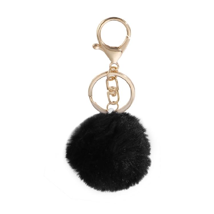 

Artistic Handmade Keychain Decorations With Plush Polyester Balls Keyring Adornment For Craft Enthusiasts чорний