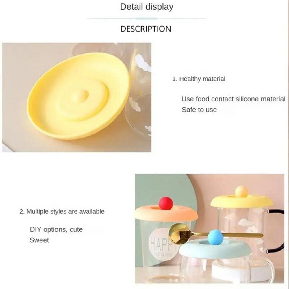 Non-toxic Water Cup Lid Anti-dust Coffee Mug Sealed Cap Silicone Cup Cover Household