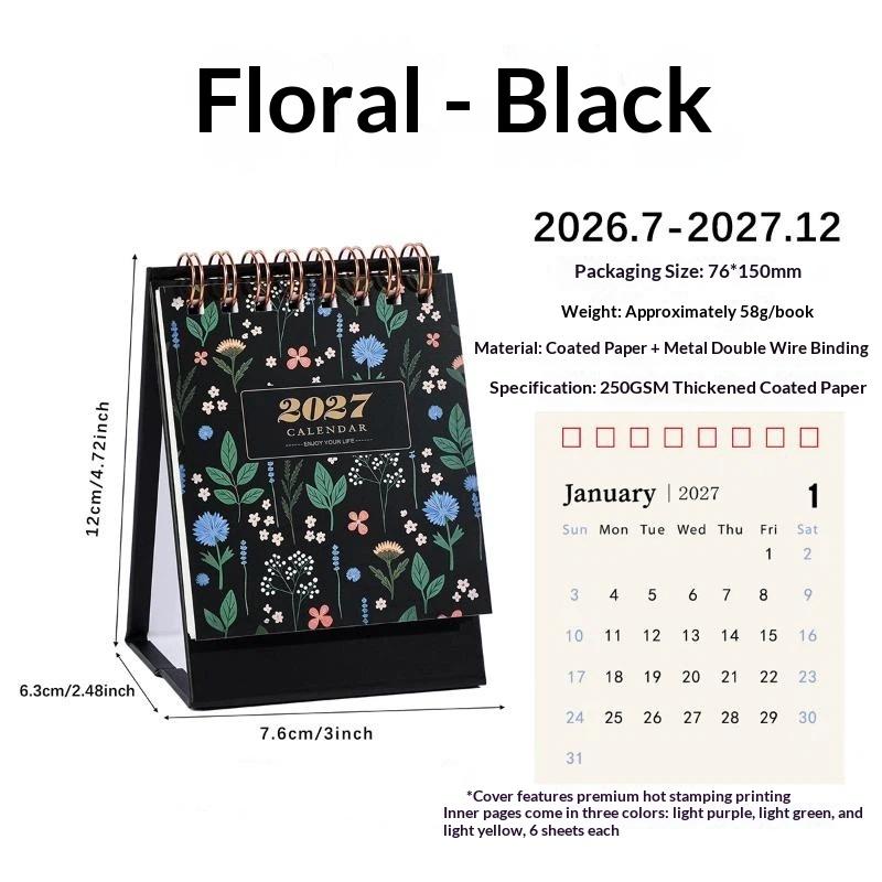 2027 Mini Morandi Color Desk Calendar Compact Size Memo Planner for Home Office Desktop Decoration Daily Reminder