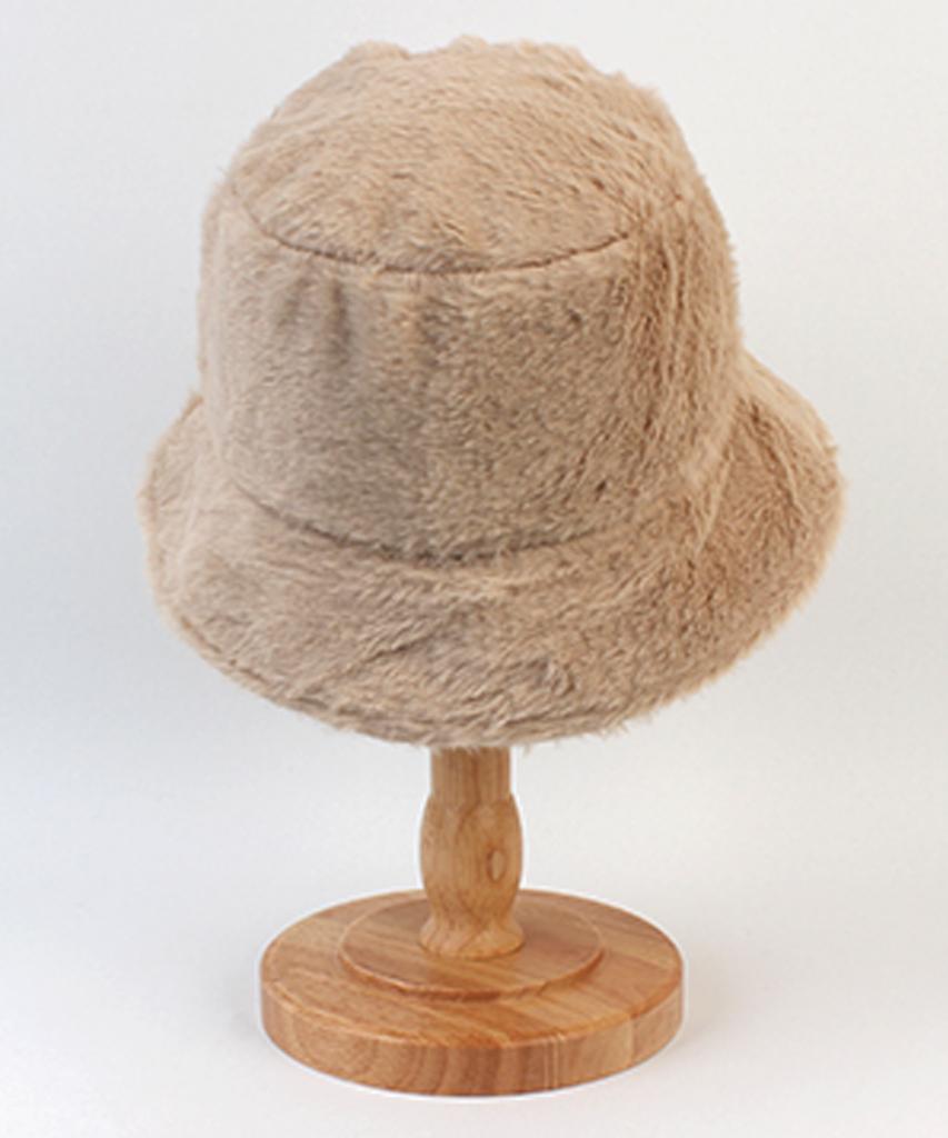 Yunibeosyeolkemiseuteuli Bubble Fur Dark Beige Bucket Hat