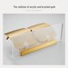 Punch-Free Acrylic Toilet Paper Holder with Lid & Storage Shelf