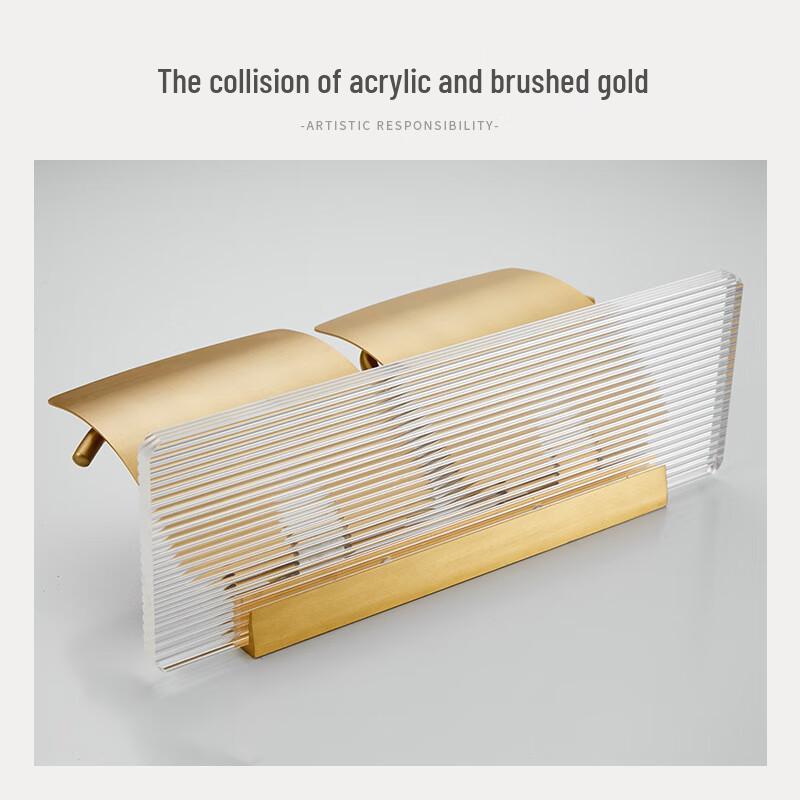 Punch-Free Acrylic Toilet Paper Holder with Lid & Storage Shelf