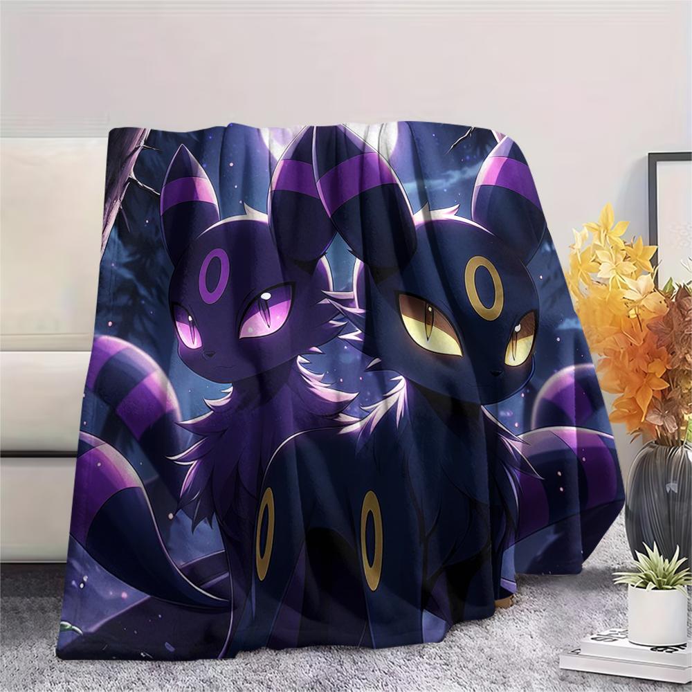 Eevee pattern Flannel Blanket, High quality Comfortable for All Seasons, Home Decor, Warmth and Comfort, Perfect for Gifts.