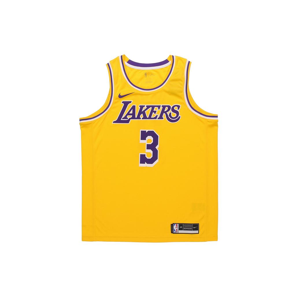 Nike NBA Anthony Davis LA Lakers Icon Edition 2020 Jersey Yellow Men Streetwear CW3669-728