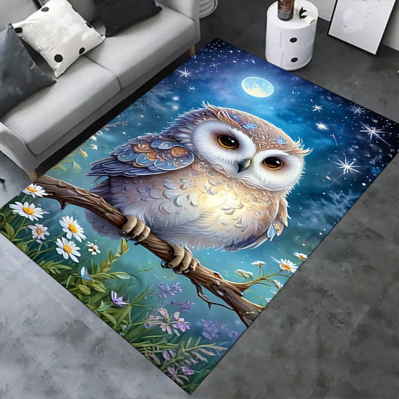 Office Carpet Cozy Owl Design for Sofa Protection Under Chairs