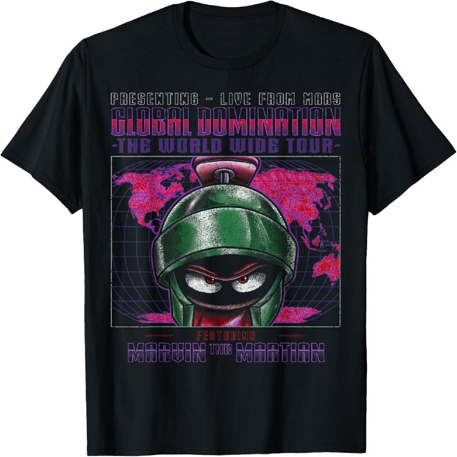 Looney Tunes Marvin Martian Global Domination Poster T-Shirt XXXXXL чёрный