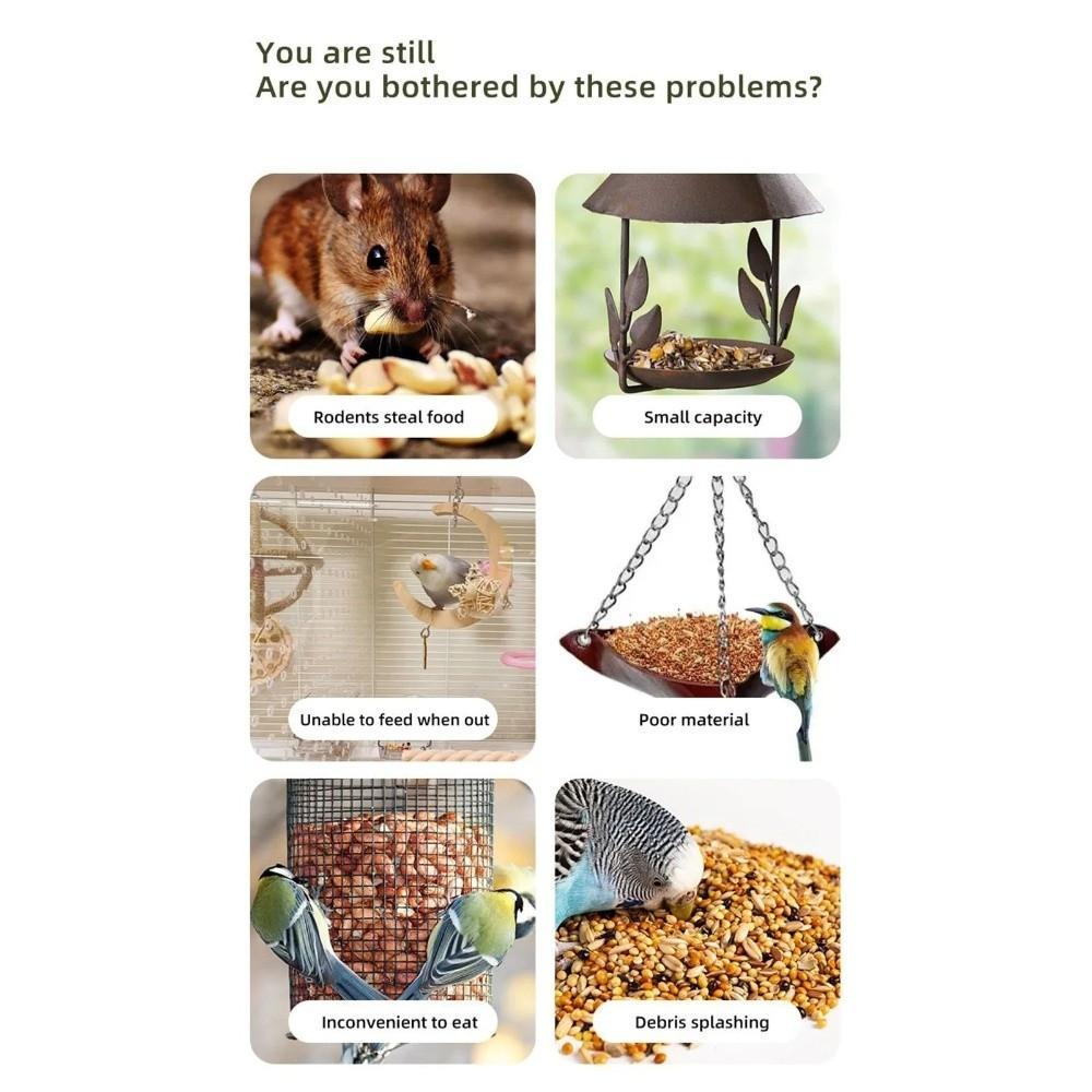 Open Platform Hanging Bird Bath Transparent Hummingbird Feeder Umbrella Bird Feeder  Yard