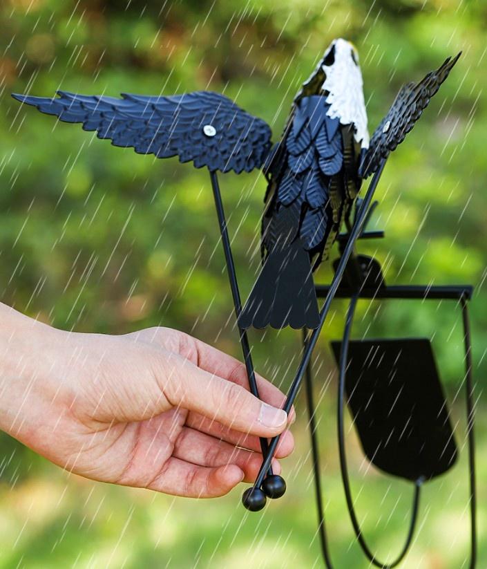 Repelente de Pájaros Águila Hierro de Simulación Veleta Giratoria Decoración Adorno para Patio Parque