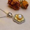 SENIKO Collane di perle barocche di grandi dimensioni d'acqua dolce naturale per donna Ciondolo con zirconi cubici di fiori alla moda con catena regalo di compleanno