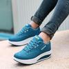Fashion Women Running Sports Shoes Rocker Shoes Breathable Platform Shoes PU Leather Casual Walking Wedge Heels