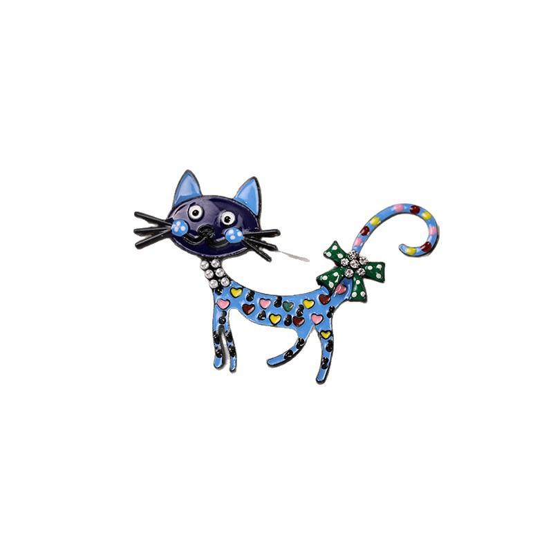 Colorful Oil-dripping Cat High-end Brooch, Elegant and Light Luxury Cartoon Animal Brooch for Women