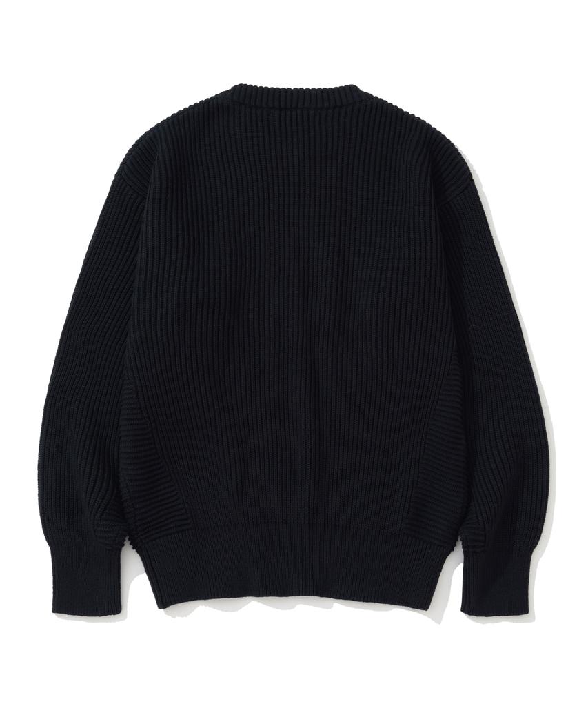 KNITTED Vintage Palm Tree Minimal Round Knit Black