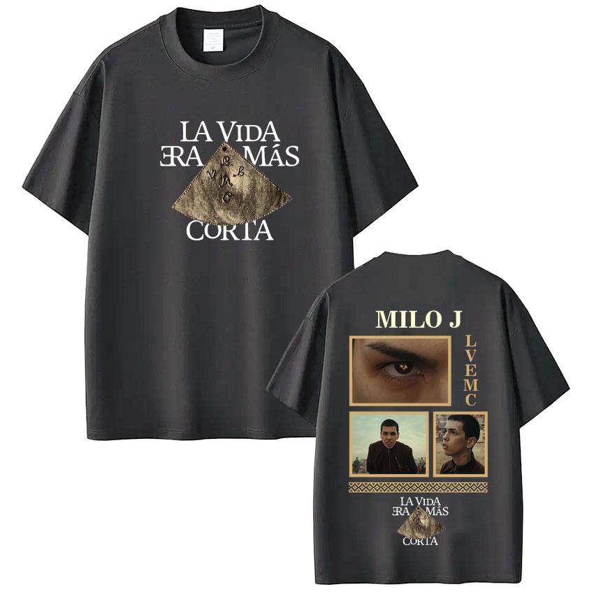 Rap Singer Milo J La Vida Era Mas Corta Album Tshirt Fan Gift Summer Mens Womens Hiphop Tshirt Cotton Casual Tshirt Top