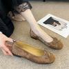 W981-1 French Flat Bottom Shallow Mouth Single Shoes Women's Shoes 2025 New Retro Suede Fairy Wind Ballet Beanie Shoes