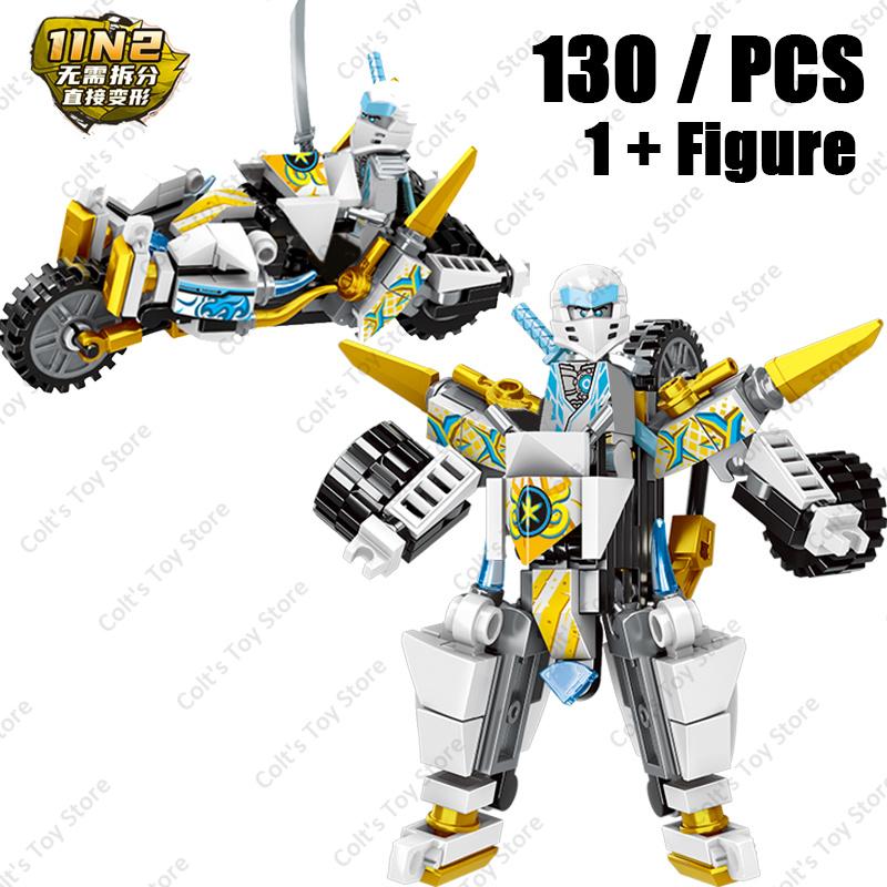 Ninja 4 In 1 Classic Anime Kai Jay Cole Lloyd War Armor Car Mech Chariot Model Action Figure Building Blocks Kit Bricks Kids Toy