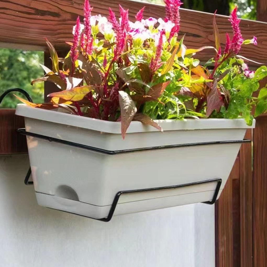 ABS Rectangular Flower Basket Sturdy And Durable Hanging Planter For Balcony Outdoor Gardener Plant